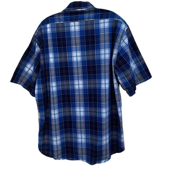 U.S. Polo Assn Button Down Shirt Men's XL Blue Plaid Classic Short Sleeve - Picture 7 of 13